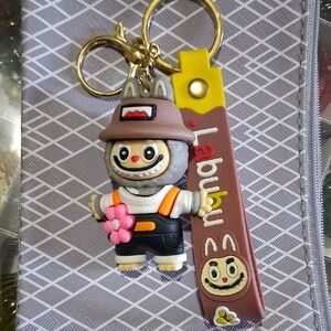 Labubu Keychain with Pink and Brown Accents